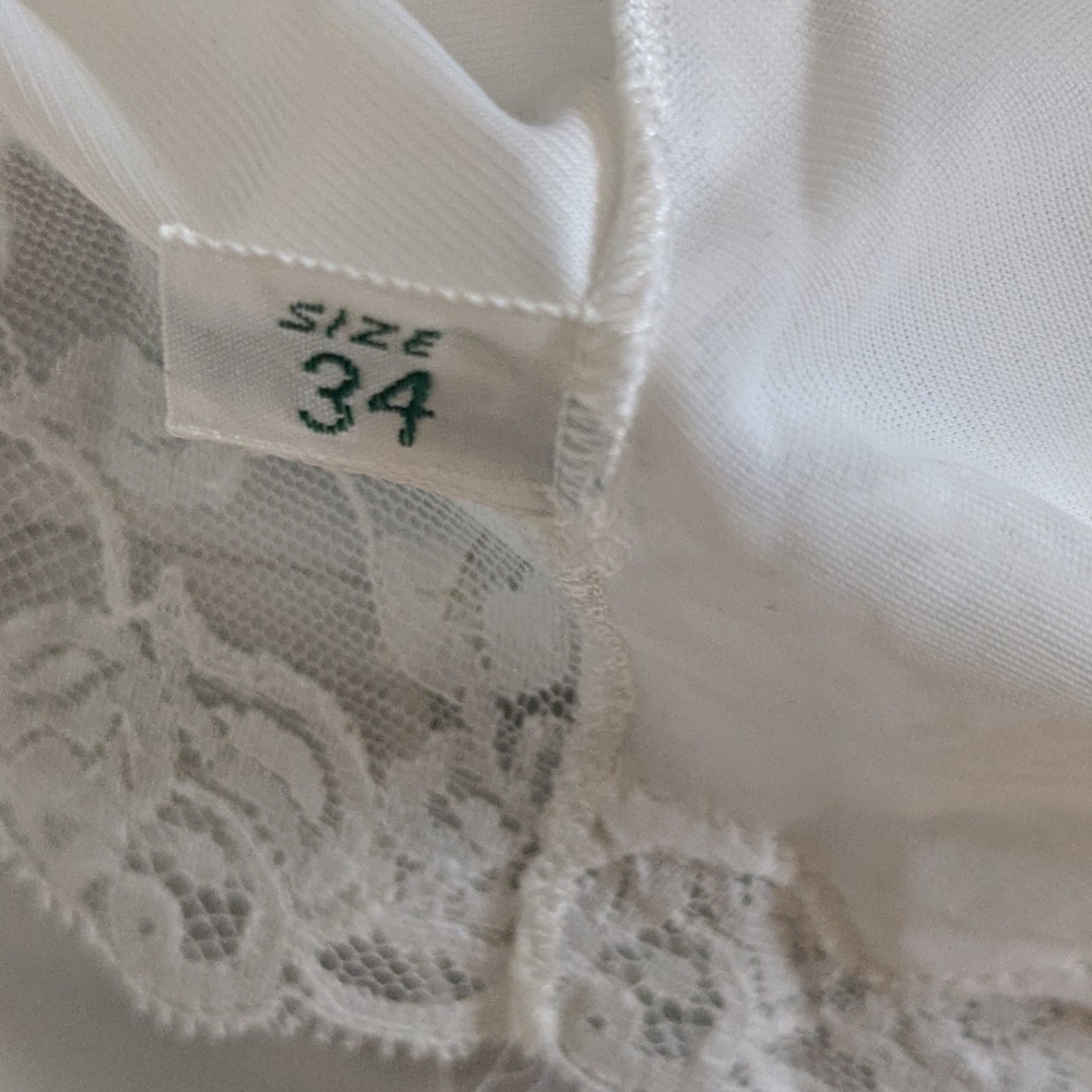 Retro vintage white full slip size 32 - Picture 5 of 6